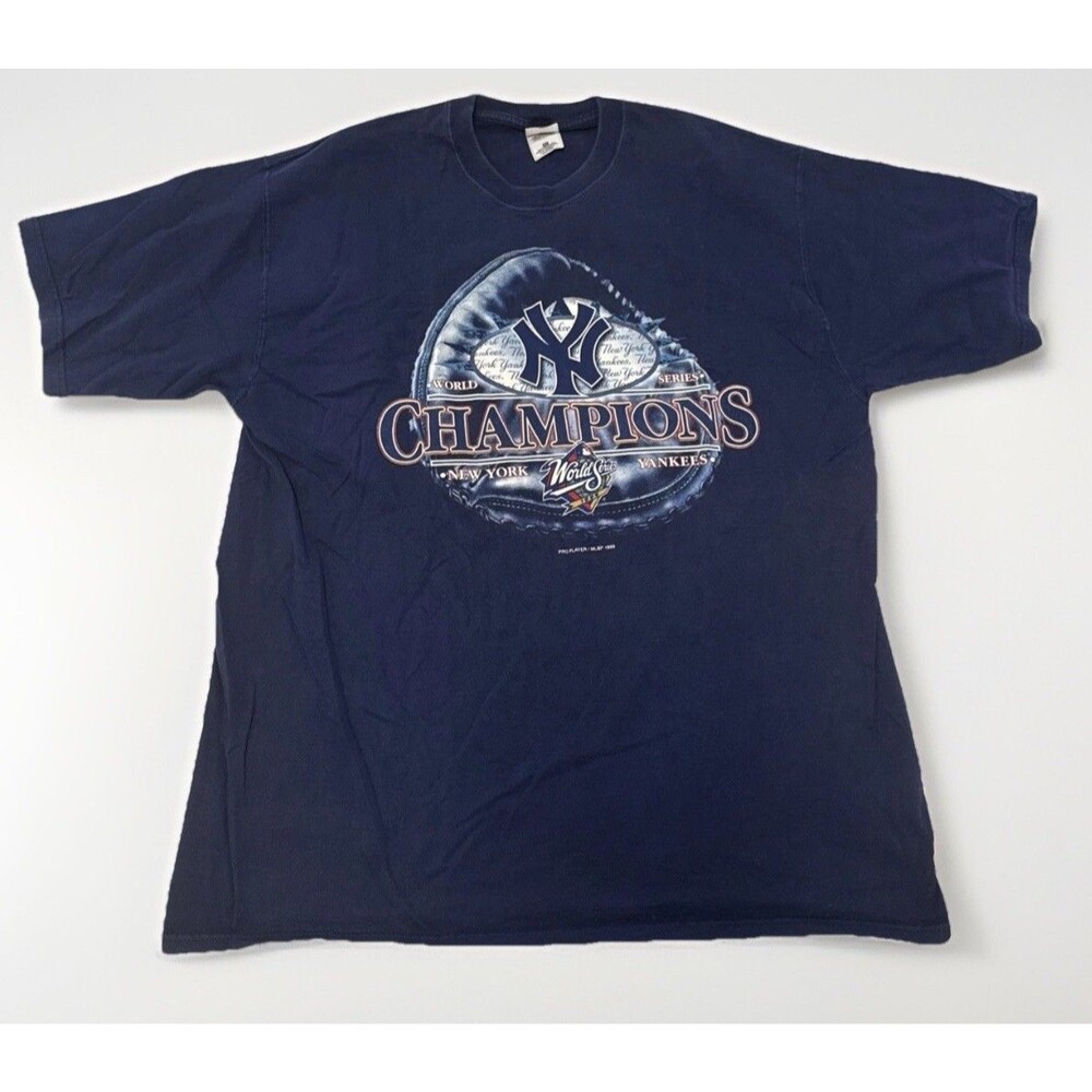 Vintage Adult XL 1999 NY Yankees T-Shirt World Series Champions Navy